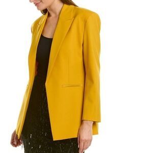 New Dorothee Schumacher Notched Collar Single Breasted Blazer Marigold Medium